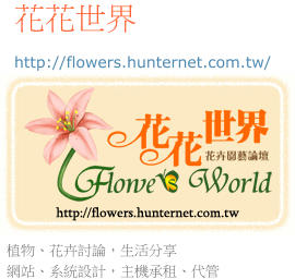 http://flowers.hunternet.com.tw/ 花花世界 植物、花卉討論，生活分享 網站、系統設計， 主機承租、代管